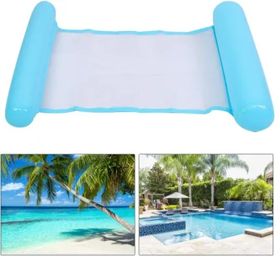 Produktbild von Aufblasbare Wasserbett-Hängematte für Entspannung am Pool und Strand (Himmelblau)