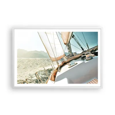 Produktbild von Gerahmtes Poster - Weißer Rahmen - Yacht Segeln So - 91,5x61 cm - Wand Bild - Wanddeko - Wandbilder - Kunstposter - Wandposter - Bilderrahmen - Bilder - Kunstdruck - Wanddekoration - P2WAA91x61-4847