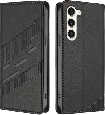 Obrázek produktu pro Pouzdro pro Samsung Galaxy S23,Polyuretankožené peněženkové pouzdro s přihrádkou na karty a funkcí stojánku Schwarz