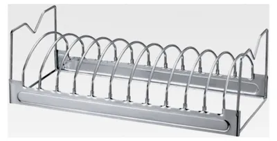 Produktbild von Rippchen-Halter und Bratenkorb, beidseitig nutzbar, verchromt, für bis zu 11 Rippchen oder Braten, Grillzubehör für Gas- und Holzkohlegrill, ca. 38 x 16,5 x 12 cm