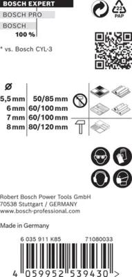 Immagine prodotto di BOSCH 2608900650 BOSCH EXPERT CYL-9 MultiConstruction Mehrzweckbohrer-Set, 4-teilig