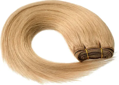 Produktbild von hair2heart Echthaar Tressen zum Einnähen Extensions glatt - 60cm 100g 9/31 lichtblond gold-asch
