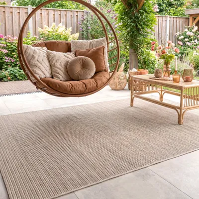 Produktbild von Volero - Outdoor Jute Teppich - Nomad Melange Creme - 80x150 cm - Wohnzimmer, Esszimmer, Balkon, Garten, Terrasse - Boho, Industrielle, Ländlich, Skandinavisch
