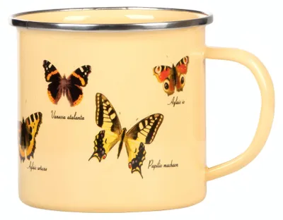Obrázok produktu pre Smaltovaný hrnček "Motýle" 10 x 13 x 9 cm