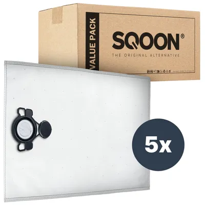 Produktbild von SQOON Staubsaugerbeutel PRO, 5 Stück, passend für Nilfisk Attix 33/44, VHS 40/42 & Makita VC4210, Ersatz-Staubbeutel, hohe Filtration, langlebig, passgenau