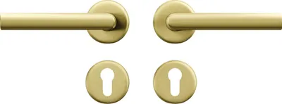 Produktbild von AXA Türbeschlagset für Innentüren - Click Milan - Türgriff Gold - mit Zylinderbohrung - Türgriff mit runder Rosette