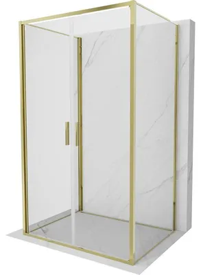 Obrázek produktu pro Mexen Exo-3S 3stěnný sprchový kout otevíratelný 110 x 90 cm, průhledný, zlatý - 814-110-090-50-00-3S