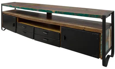 Produktbild von MASSIVMOEBEL24.DE TV-Board Altholz 238x43x70 mehrfarbig lackiert INDUSTRIAL #107