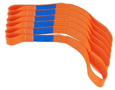 Zdjęcie produktu dla Pasy mocujące, udźwig 2000 kg, 6 sztuk, kolor pomarańczowy, wymiary 450 x 38 mm