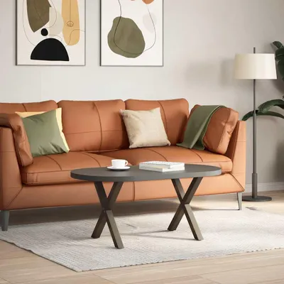 Image de vidaXL Pieds de table basse en X 2 pcs. Acier naturel 60x(42-43) cm Acier