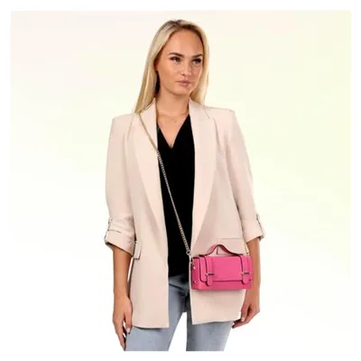 Produktbild von Damen Handtasche Leder Tasche fuchsia rosa