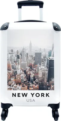 Produktbild von MuchoWow® MuchoWow® Koffer Handgepäck Trolley Rollkoffer Kleine Reisekoffer mit 4 Rollen - New York - USA - Luft - Cabin Size < 55x40x23 cm & 55x40x20 cm - Fotokoffer - Kabinenkoffer - Boardgepäck - R