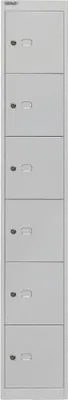 Produktbild von Garderoben- Schließfachsystem, grau, 6 Fächer H:1802mm/B:305mm/T:457