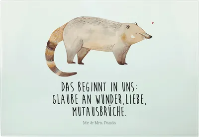 Produktbild von Mr. & Mrs. Panda Schneidebrett Nasenbär - Weiß - Geschenk, Küchenbrett, Nasenbären, Hackbrett, Servierplatte, Rüsselbär, Frühstücksbrett, Bär, Lustige Sprüche