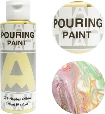 Zdjęcie produktu dla Farba akrylowa do Pouringu Aureuo Naples Yellow 120ml Żółty Farby Pouring