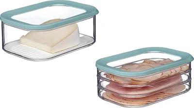 Produktbild von Mepal | Käse- und Wurstdosen-Set Meat and Cheese | Nordic Green | Modula Vorratsdosen | Deckel inkl. Anti-Kondensationseinsatz | Luftdicht & spülmaschinenfest