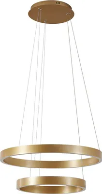 Produktbild von Lucande LED-Hängeleuchte Yonam, Ø 60 cm, 2-flg., gold, CCT