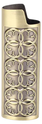 Immagine prodotto di Porta-accendino in metallo, rivestimento con motivo floreale in stile vintage, lega di alluminio, custodia protettiva stampata, color bronzo