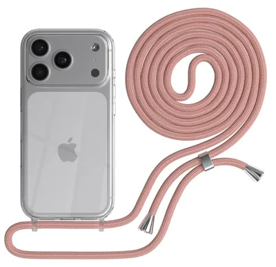 Produktbild von EAZY CASE Handykette mit Hülle für Apple iPhone 17 Pro Backcover Handykette, zum Umhängen in Hellrosa