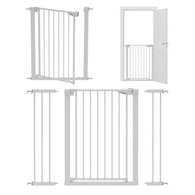 Produktbild von Treppenschutzgitter Tulano Guardian 5.0 Türschutzgitter Kindergitter Gitter Haustier | Verstellbare Breite: von 75 bis zu 117 cm| Weiß