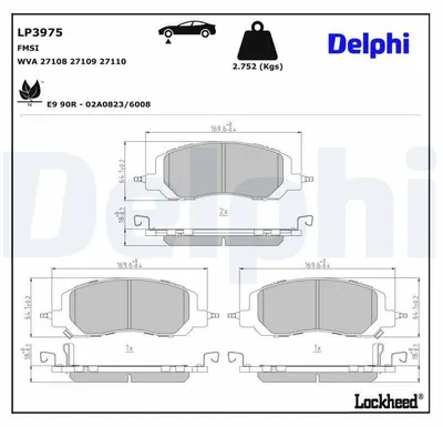Image de Kit de plaquettes de frein avant pour HONDA CR-V VI (RS, RY), référence LP3975