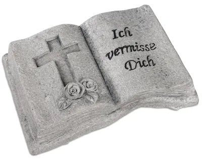 Produktbild von Grabdeko Buch mit Spruch Ich vermisse Dich 14cm Formano Trauerdekoration