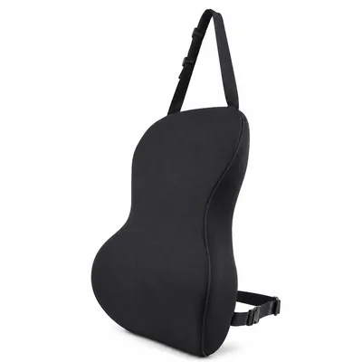 Produktbild von Auto Lendenkissen Memory Foam, ergonomische Lendenstütze mit Doppelband, atmungsaktives Rückenkissen für Auto, Büro und Zuhause