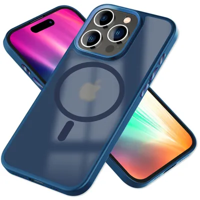 Obrázek produktu pro MagSafe Hybrid Case pro iPhone 15 Pro Max Frosted Hard Case Ochranné pouzdro na mobilní telefon Dark Blue