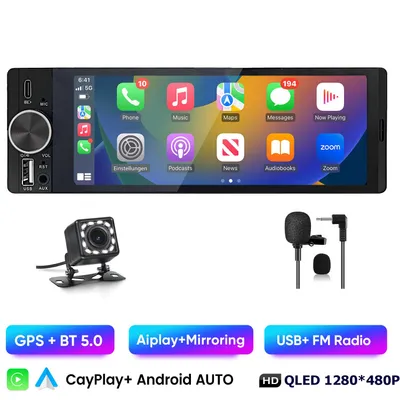 Immagine prodotto di HEXINEX Display multimediale universale da 6,36 pollici per auto Vivavoce integrato Controllo musica