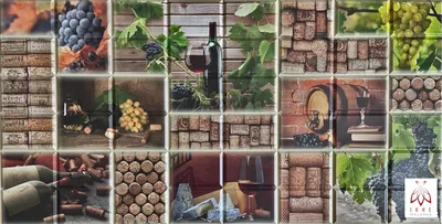 Produktbild von 3D PVC Wandpaneele Deckenpaneele Wandverkleidung PVC-Verkleidung Wein Weingut Vincento Fliesen Bild (ca. 0,46qm)