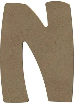 Obrázok produktu pre Veľké písmeno N z MDF dreva na dekoráciu - 15 cm