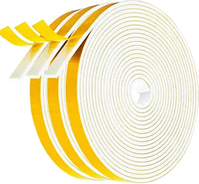 Imagen del producto de Cinta de sellado autoadhesiva de espuma, 6 mm x 3 mm, 5 metros x 3 rollos, para ventanas y puertas
