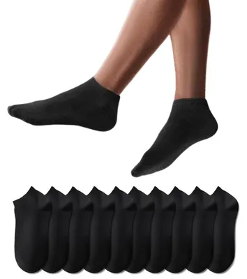 Produktbild von YouShow Sneaker Socken Herren Damen 10 Paar Schwarz Kurzsocken 39-42