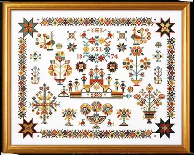 Zdjęcie produktu dla Zestaw do haftu krzyżykowego Eva Rosenstand "Sampler, Holandia", wzór liczony, 40x50cm
