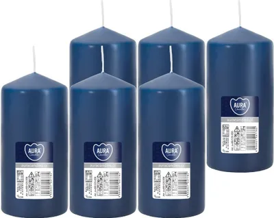 Obrázek produktu pro BISPOL cylindrická svíčka Aura 38H 12CM SW60/120 GRANATOWA 6ks.