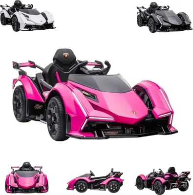 Immagine prodotto di ES-Toys auto elettrica per bambini Lamborghini V12 Vision Gran Turismo telecomando MP3 rosa