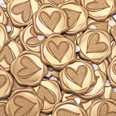 Productafbeelding van Zelfklevende waszegelstickers in de vorm van een hart, 100 stuks