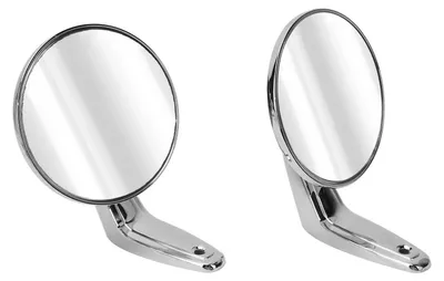 Image de Rétroviseurs latéraux manuels pour porte de voiture, pliables, en alliage de zinc argenté avec revêtement chromé, référence 2802834, compatibles avec les modèles Belvedere Fury III GTX