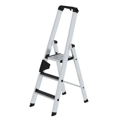 Produktbild von MUNK Günzburger Steigtechnik Stufen-Stehleiter einseitig begehbar mit clip-step R13 3 Stufen