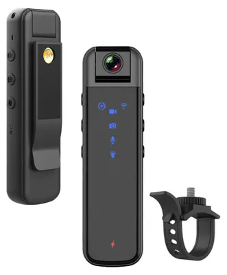 Produktbild von 1080P WiFi-Koerperkamera mit Audio- und Videoaufzeichnung Tragbare Koerperkamera Mini-Videokamera mit um 180¡ã drehbarem Objektiv Rueckseitiger Clip Fahrradstaender fuer Strafverfolgung Lieferung Persoenliches Reisen Radfahren
