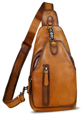 Immagine prodotto di Borsa a tracolla in vera pelle, modello LRTO, per uomo e donna