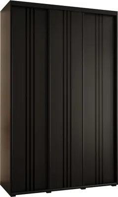 Produktbild von MEBLE KRYSPOL Cannes 6 Schrank mit 3 Schiebetüren - 205,2x160x45 cm - Schwarz Schwarz Schwarz