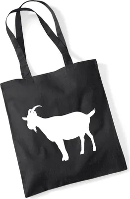 Produktbild von Huuraa Jutebeutel Ziege Silhouette 10 Liter Black Baumwolle Tasche Geschenkidee