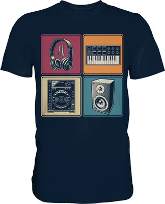 Produktbild von Modular Synthesizer Analog Kopfhörer DJ Musiker T-Shirt – Navy / 4XL
