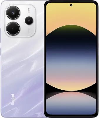 A smartphone is shown from the back and side, with its screen displaying a colorful abstract image.