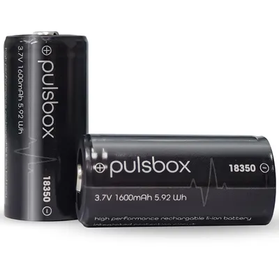 Image de pulsbox 18350 | 18400 Batterie Li-Ion 3,7V 1600mAh circuit de protection PCB intégré