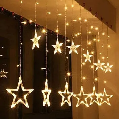 Produktbild von Lichtervorhang Lichterkette Gardienenbeleuchtung Weihnachten Lichter 130 LED Warm Weiß
