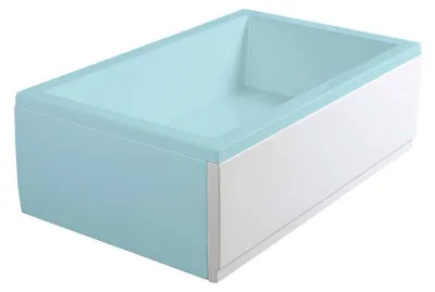 Produktbild von DEEP PLAIN Frontschürze rechts, 150x36cm, weiß