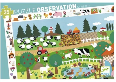 Imagen del producto de Djeco: Puzzle "La granja" - 35 piezas.