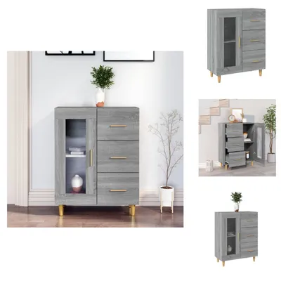 Obrázok produktu pre vidaXL Príborník Grey Sonoma 69,5x34x90 cm Materiál na báze dreva - Príborníky